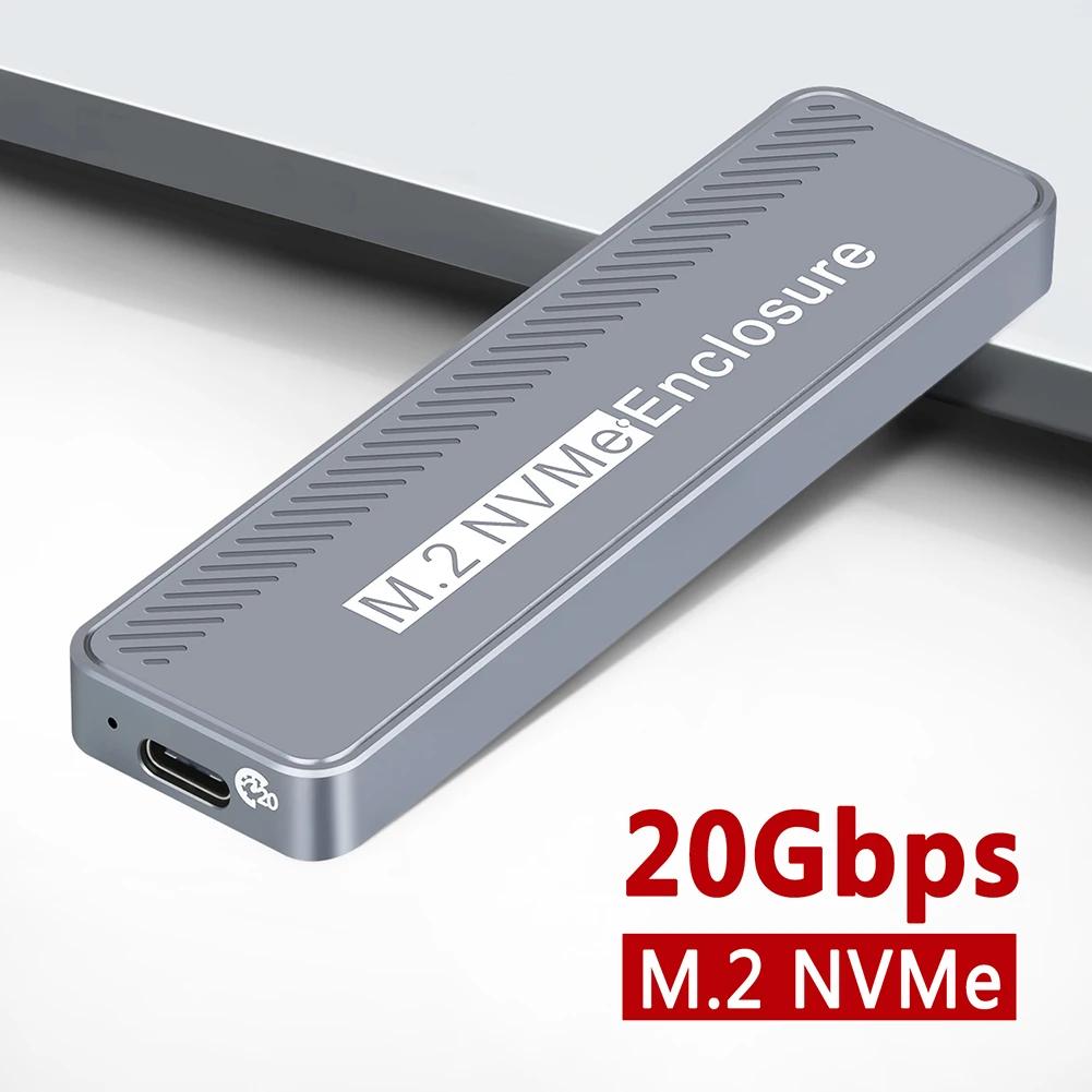 M.2 NVMe SSD Ŭ ϵ ̺ ڽ,  ƺϿ UASP Ʈ, 20Gbps ϵ ̺ ̽, ִ 4TB, CŸ, USB3.2, GEN2 * 2 